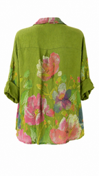 Camicia floreale in lino