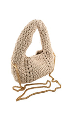 Borsa intrecciata stile crochet con manico