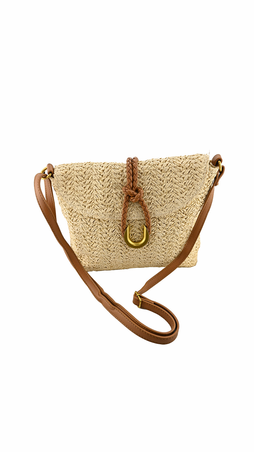 Borsa ricamata con patta e tracolla