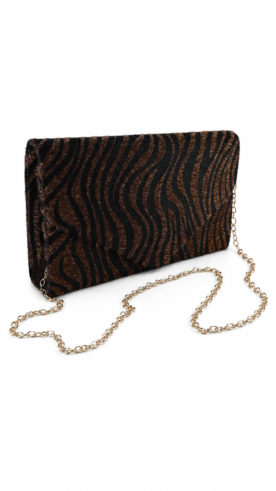 Pochette animalier effetto cavallino con stampa zebrata