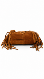 Borsa piccola con frange e manico rettangolare