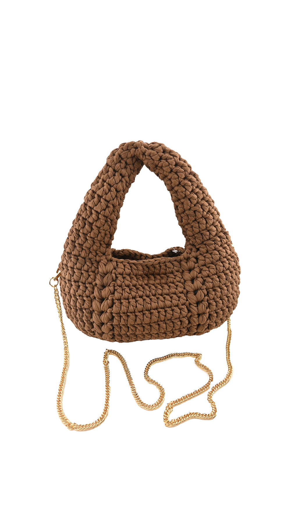 Borsa intrecciata stile crochet con manico