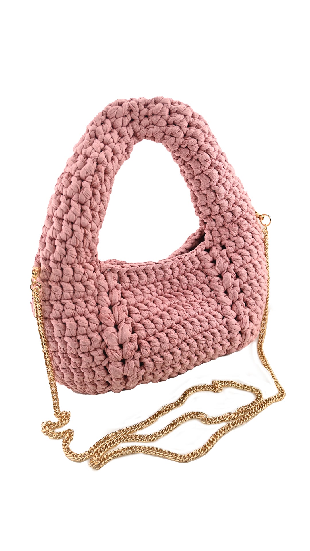 Borsa intrecciata stile crochet con manico