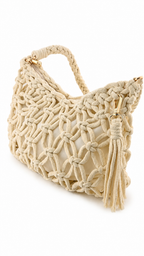 Borsa in corda attrecciata con nappina