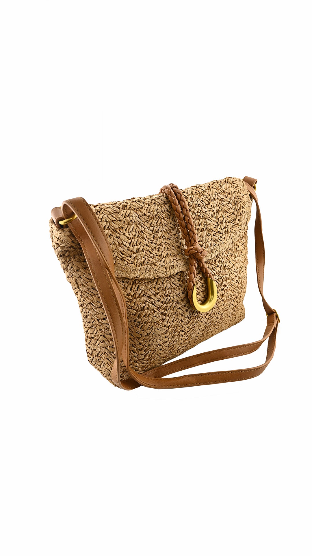 Borsa ricamata con patta e tracolla