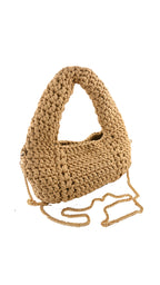 Borsa intrecciata stile crochet con manico
