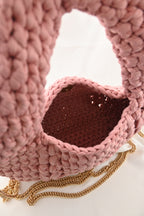 Borsa intrecciata stile crochet con manico