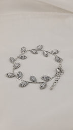 Bracciale con foglie e cristalli