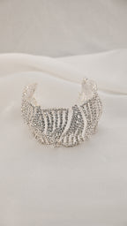 Bracciale a pannelli ondulati con cristalli