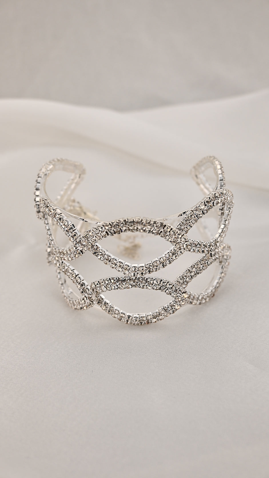 Bracciale a maglie ovali con cristalli