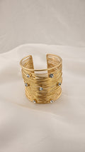 Bracciale cuff a fili multipli con cristalli