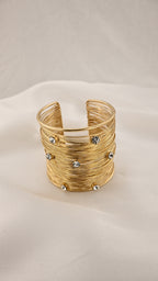 Bracciale cuff a fili multipli con cristalli