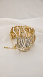 Bracciale a pannelli ondulati con cristalli
