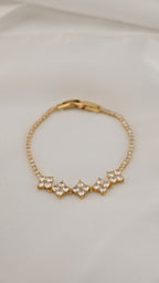 Bracciale con fiori e cristalli