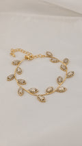 Bracciale con foglie e cristalli