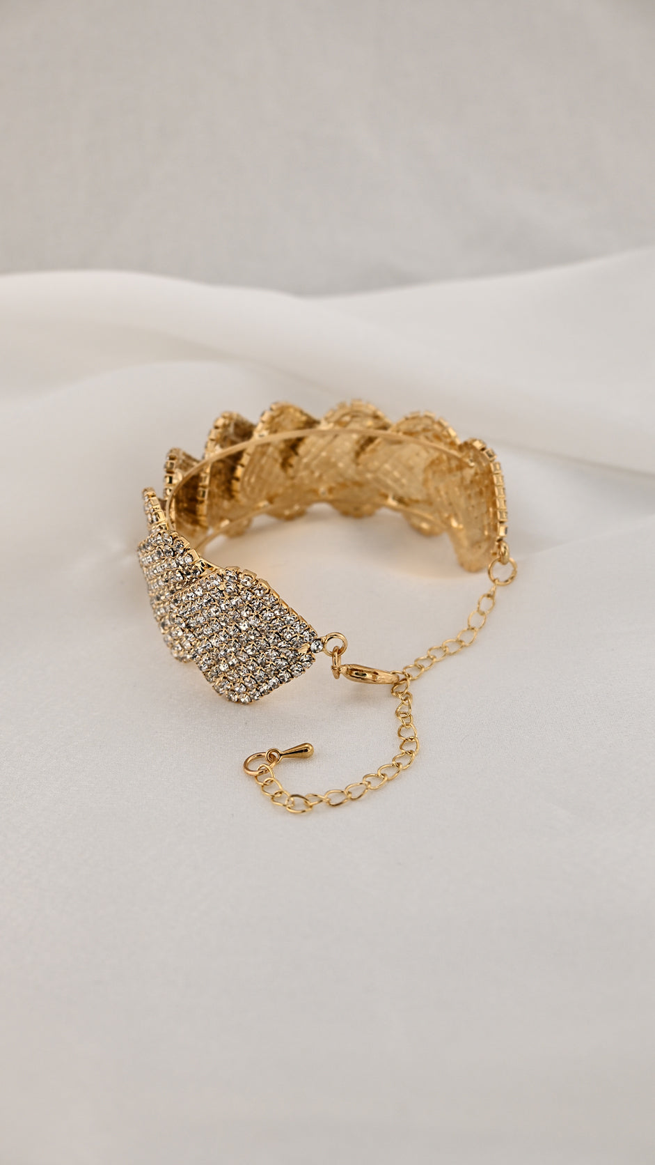 Bracciale geometrico a rombo con cristalli