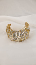 Bracciale a pannelli ondulati con cristalli