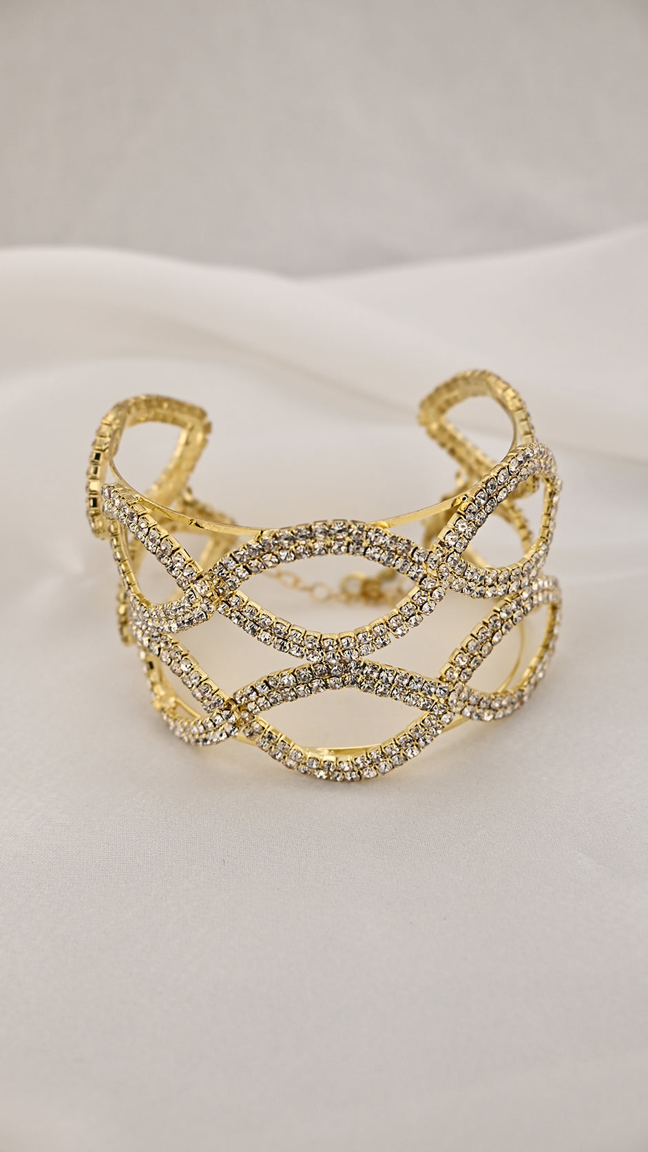 Bracciale a maglie ovali con cristalli
