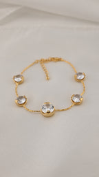 Bracciale con pietre tonde trasparenti