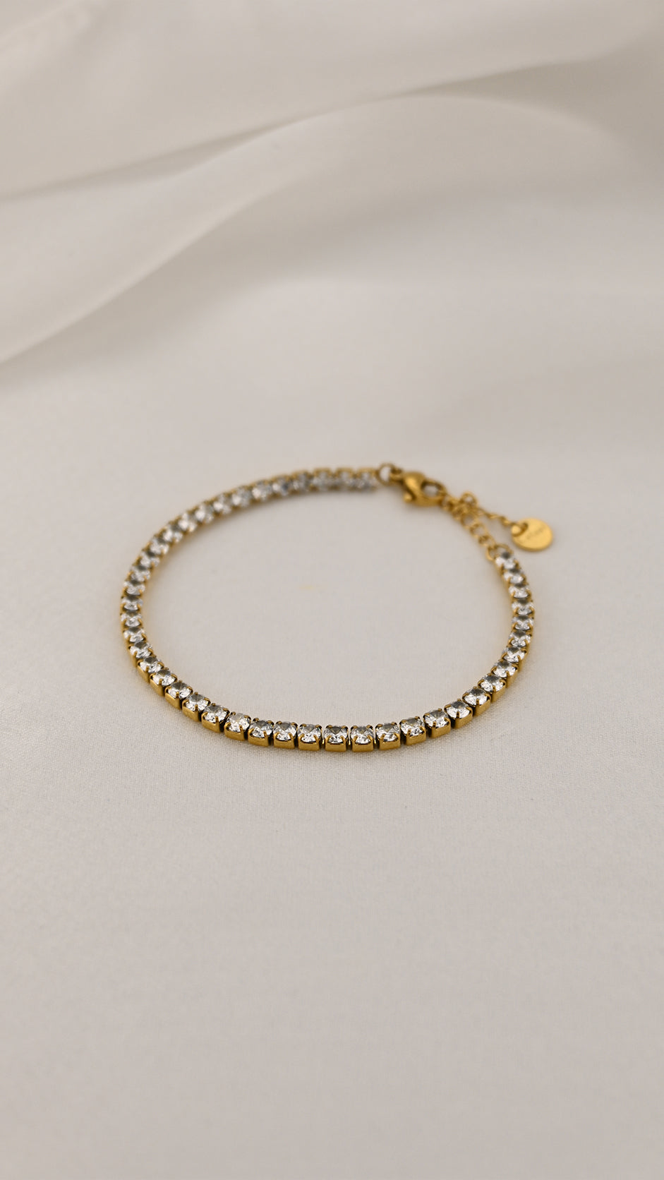 Bracciale tennis con pietre trasparenti