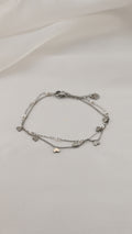 Bracciale doppia catena con simboli e perle