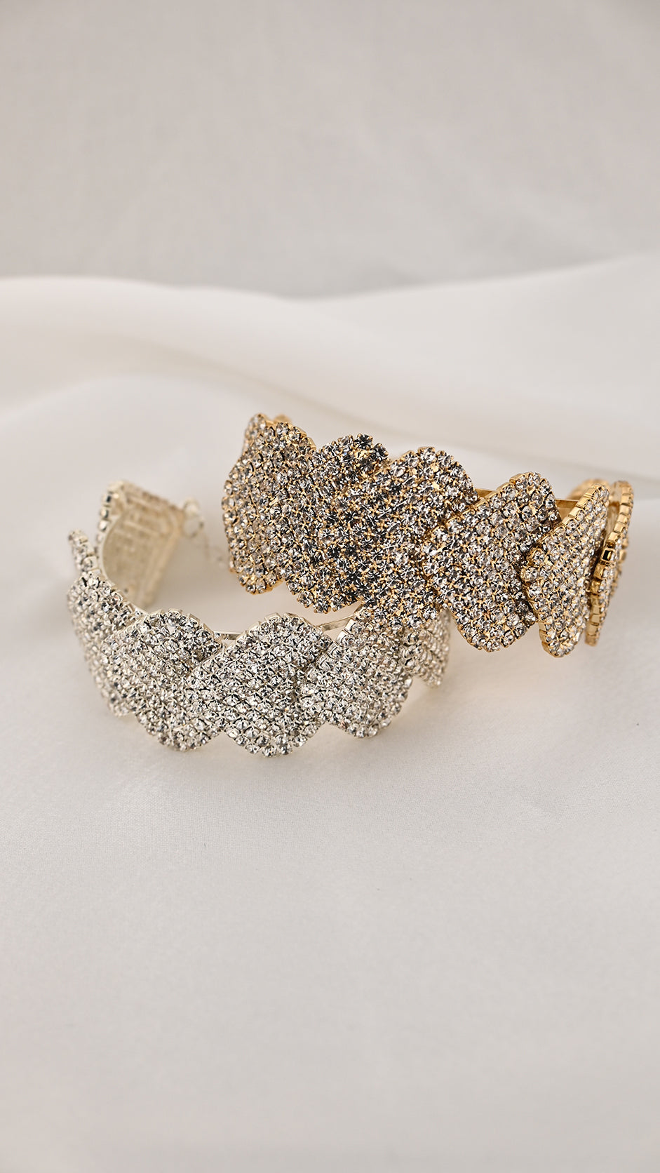 Bracciale geometrico a rombo con cristalli