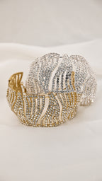 Bracciale a pannelli ondulati con cristalli