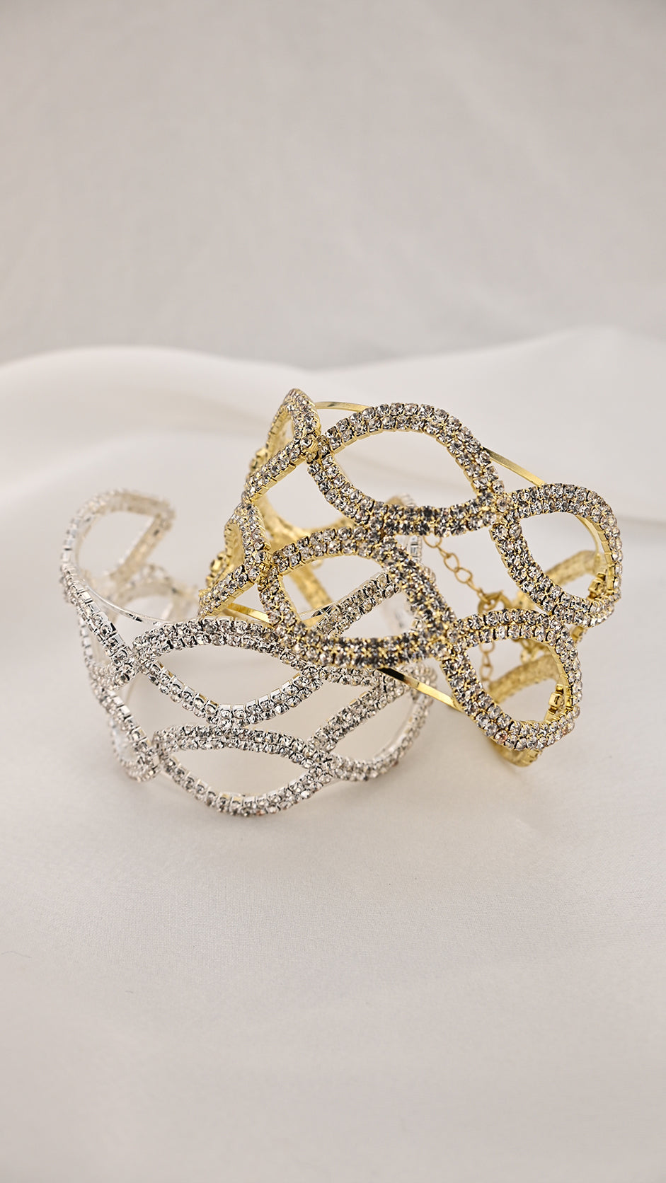 Bracciale a maglie ovali con cristalli