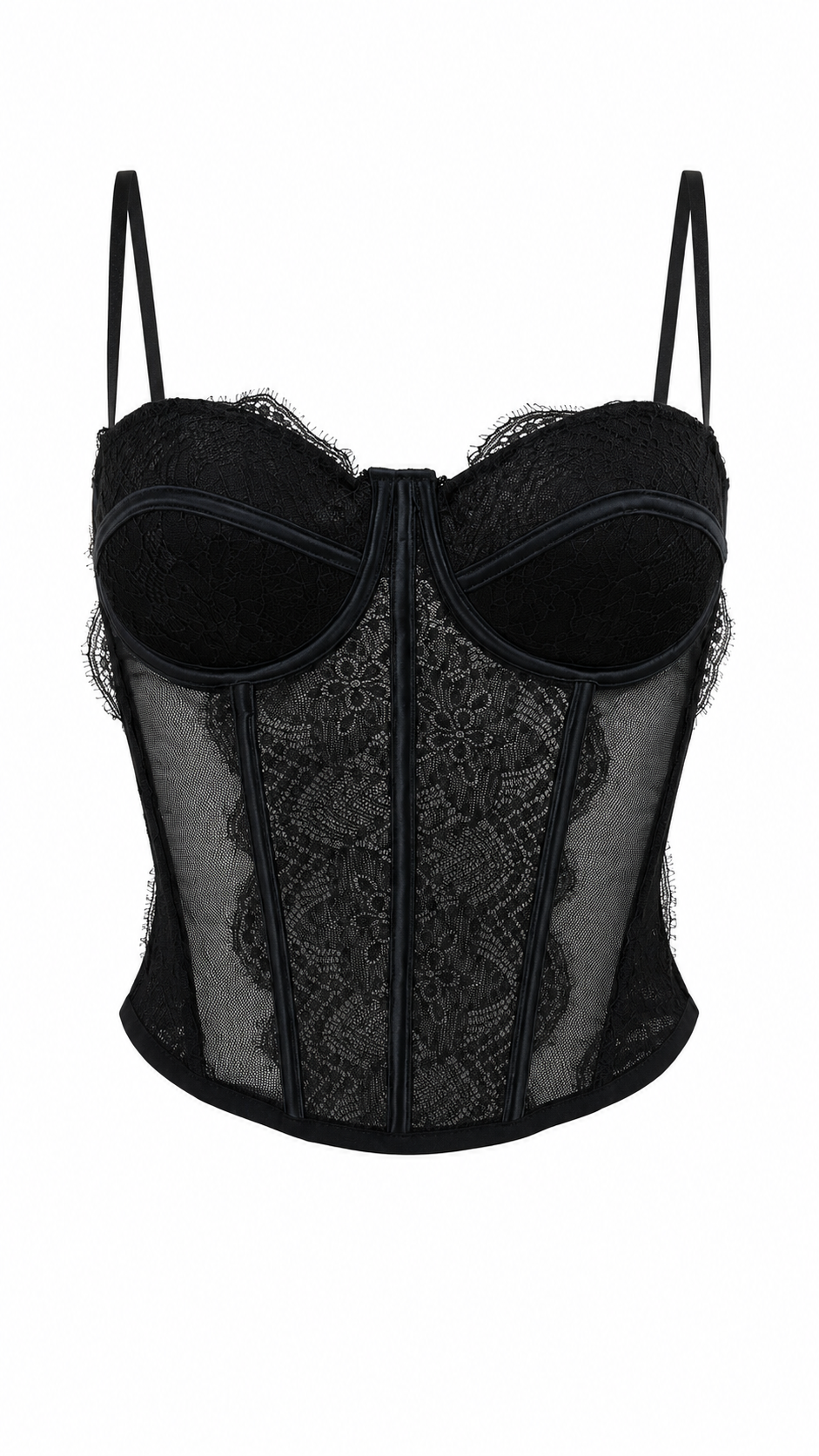 Corsetto in pizzo nero