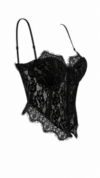 Top a corsetto con pizzo floreale