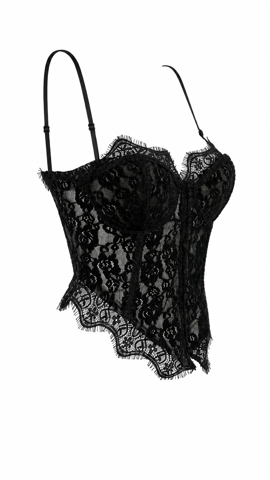 Top a corsetto con pizzo floreale