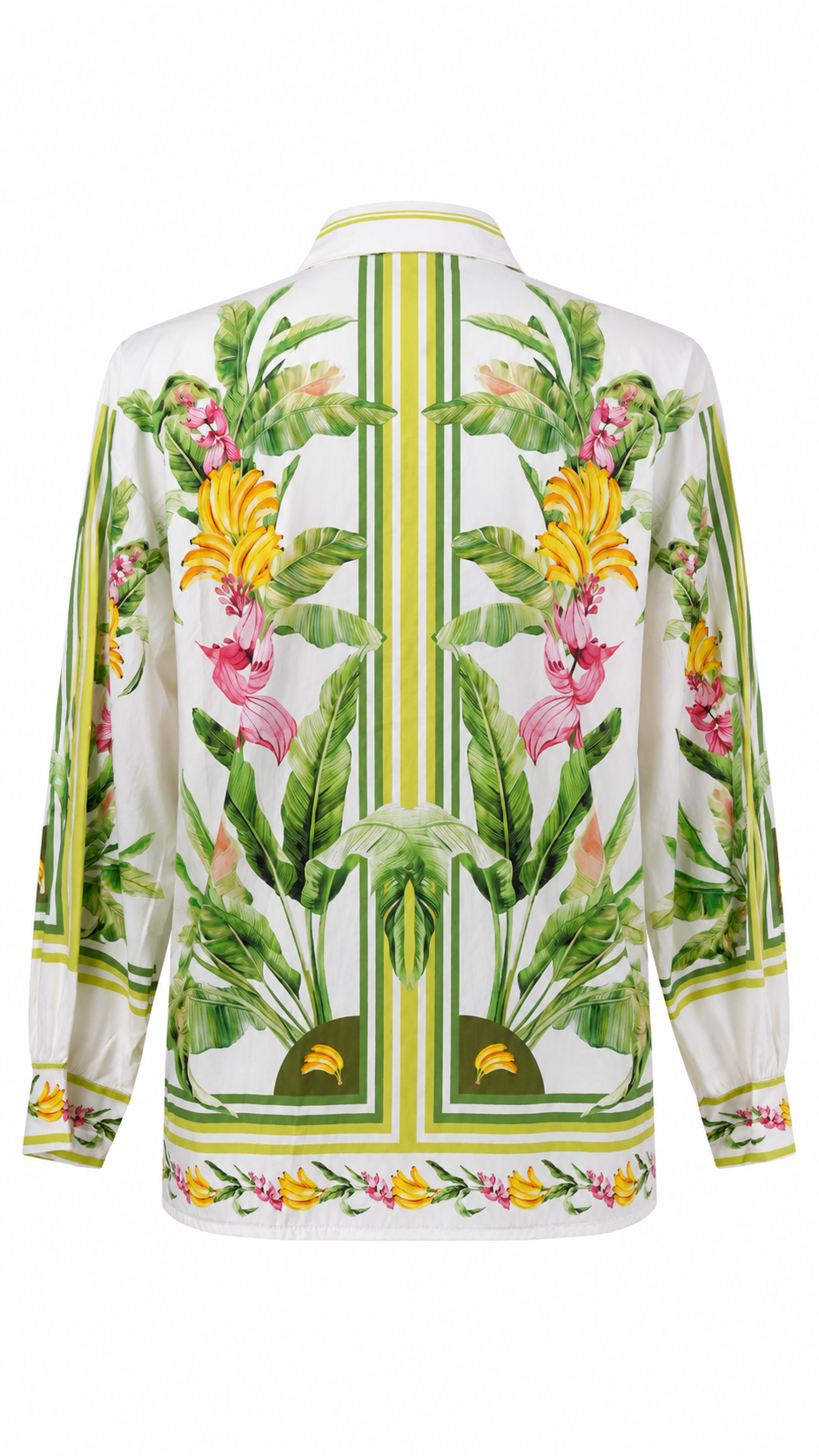 Camicia con stampe tropicali e dettagli animalier