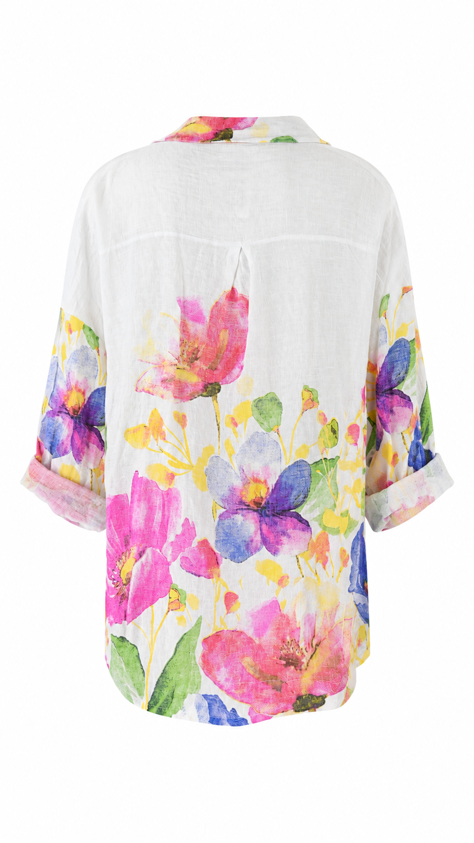 Camicia floreale in lino