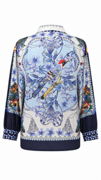 Camicia con stampe tropicali e dettagli animalier