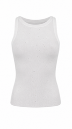 Top senza maniche con strass