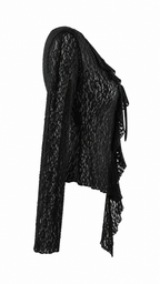 Cardigan in pizzo e volant