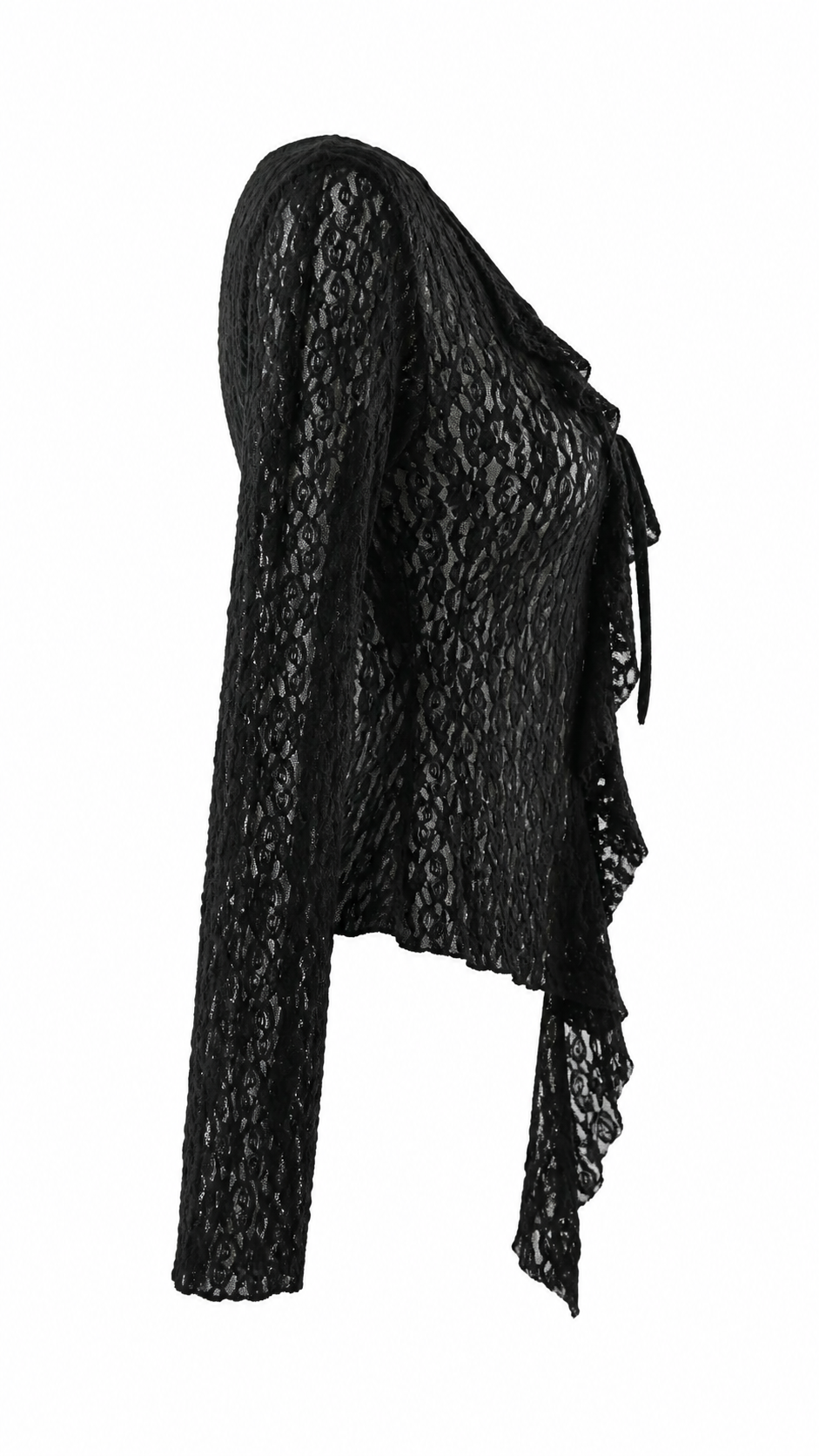 Cardigan in pizzo e volant