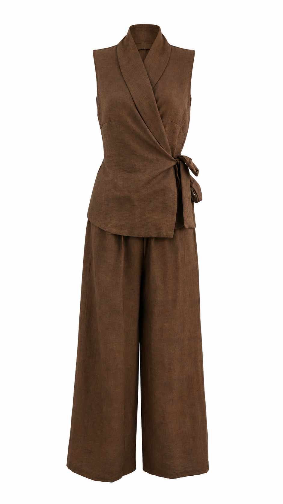 Pantaloni a palazzo con texture fiammata