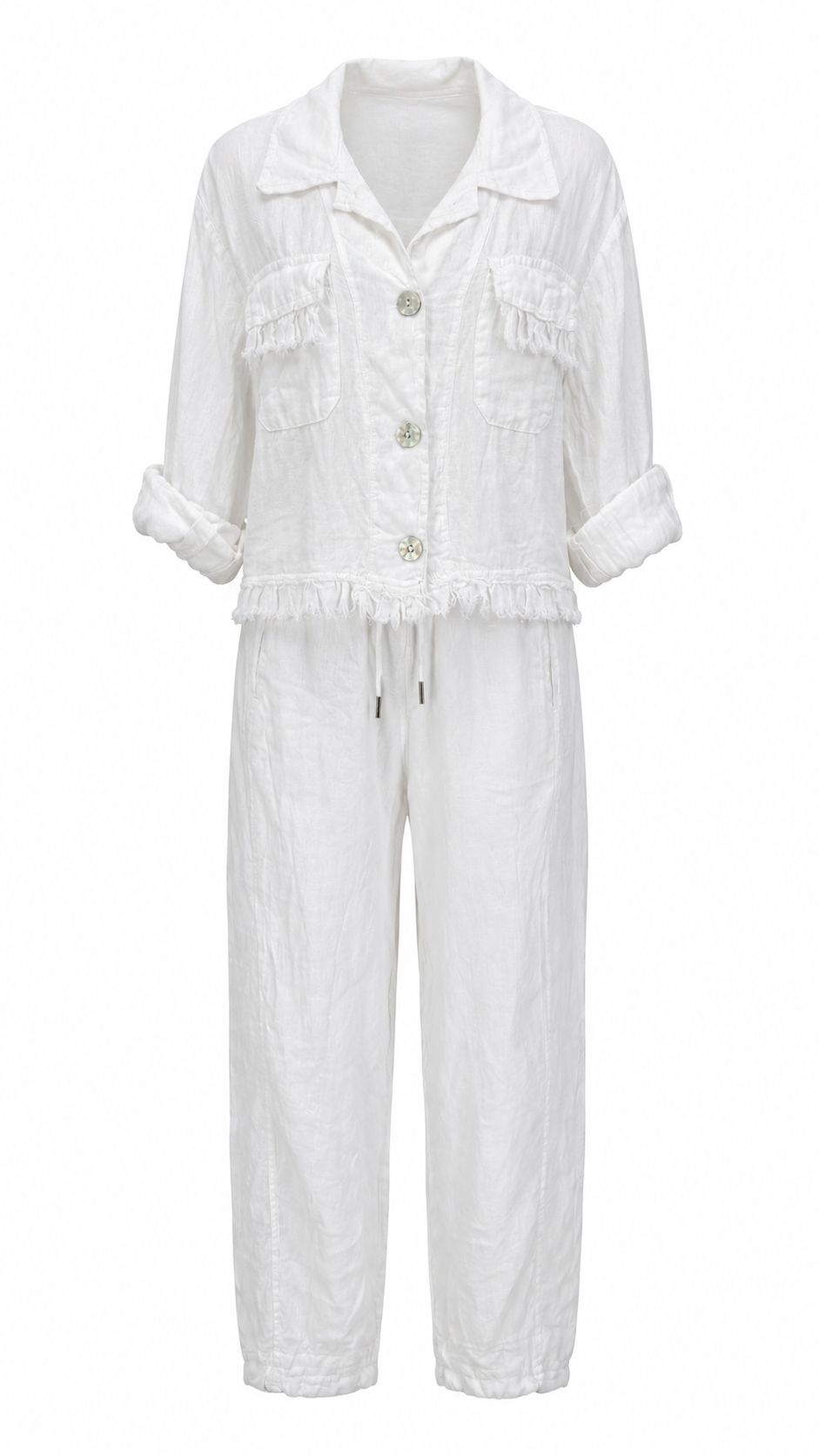 Pantalone a sigaretta in lino
