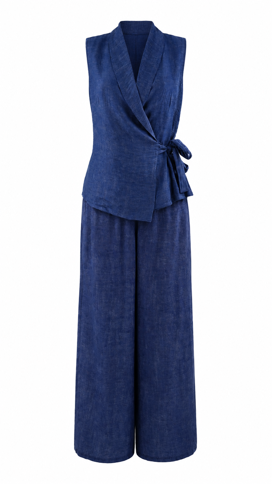 Pantaloni a palazzo con texture fiammata