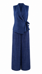 Pantaloni a palazzo con texture fiammata