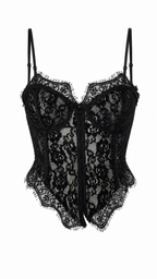 Top a corsetto con pizzo floreale