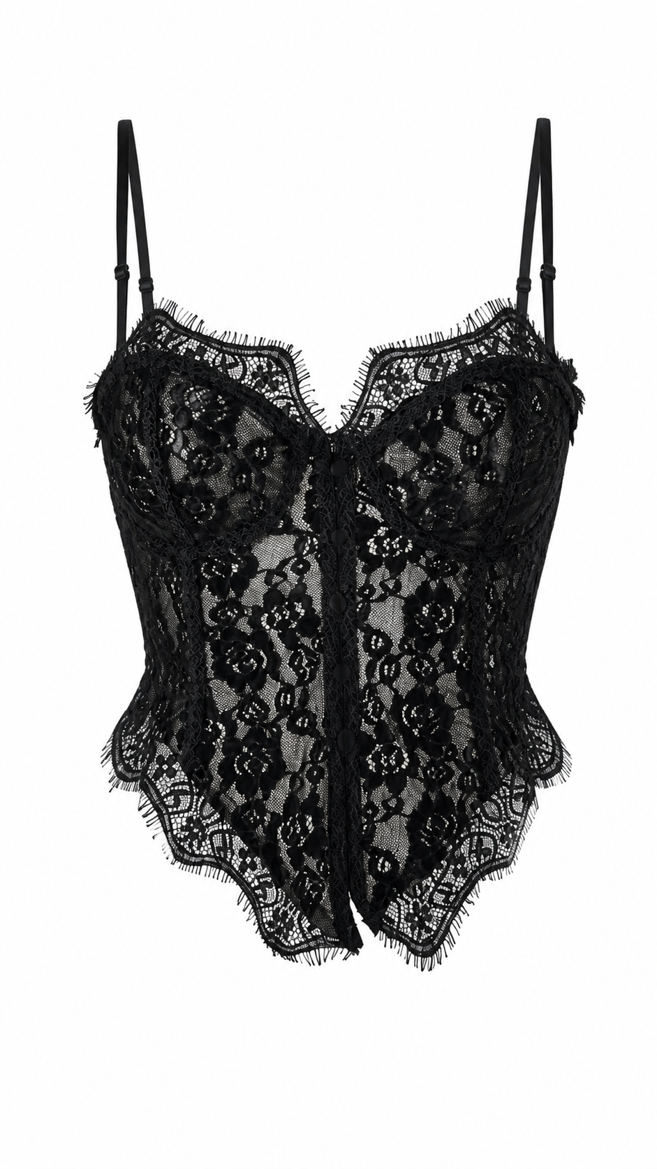 Top a corsetto con pizzo floreale