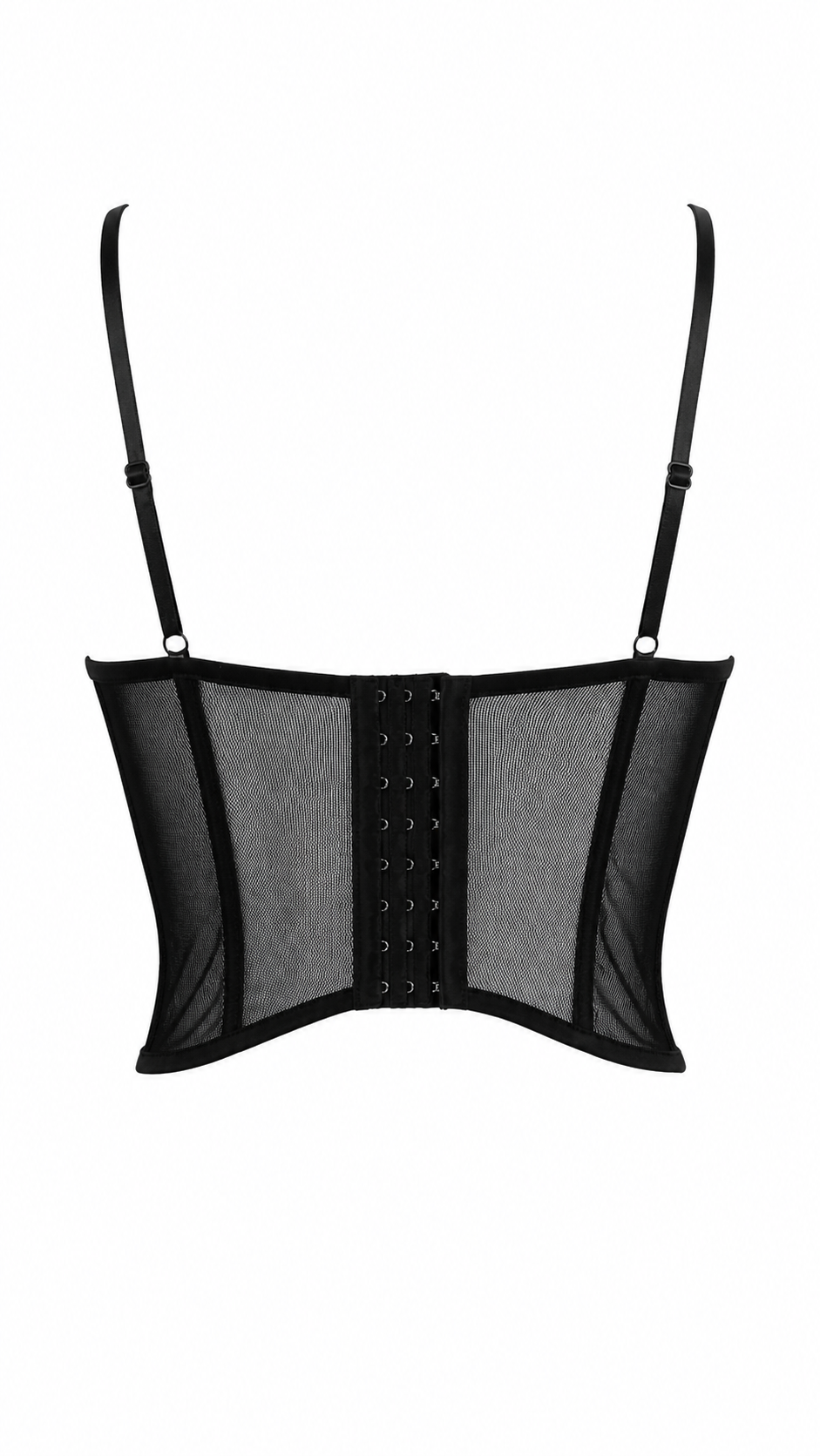 Top a corsetto con pizzo e mesh
