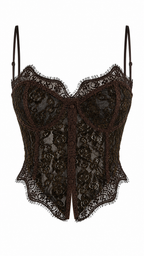 Top a corsetto con pizzo floreale