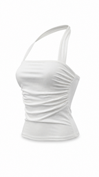 Crop top con retro collo