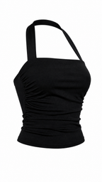 Crop top con retro collo
