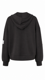 Felpa con cappuccio, zip e coulisse bicolore