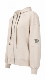 Felpa con cappuccio, zip e coulisse bicolore