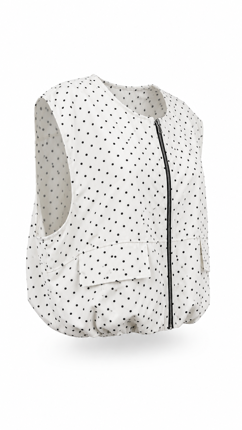 Gilet smanicato a pois